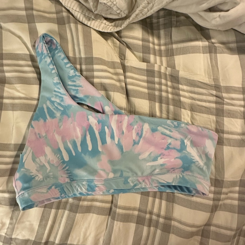 Tie-Dye One-Shoulder Gym Top